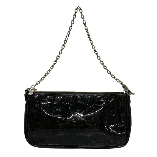 Dior/christian Dior Handbag Trotter Black Chain Handle Leather
