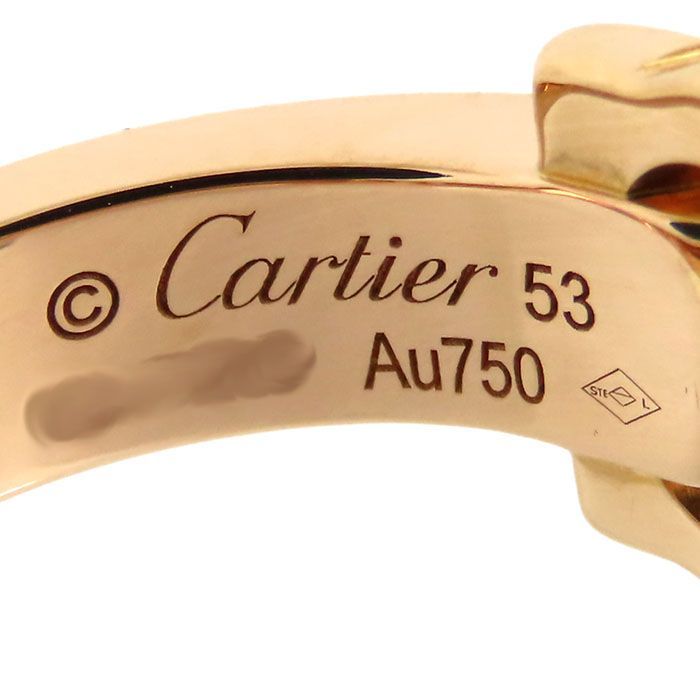 Cartier 2C Bouclecse Diamond Ring 18K Pink Gold 750 Pink Gold Diamond #53