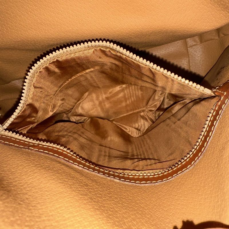 Celine DM95 Shoulder Bag Drawstring Shape Macadam PVC Leather Brown Women