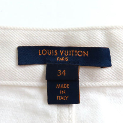 Louis Vuitton 100% Cotton Monogram Ribbon With Logo Button Front Slit White