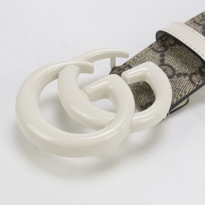 Gucci Wide Double G 400593 Belt GG Supreme Women's