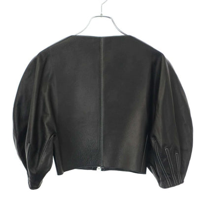 Celine by Phoebe Philo 16ss Puff Sleeve Leather Biker Jacket 2 5r58 6987 Black