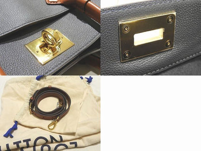 Louis Vuitton 2WAY Tote Bag On My Side MM M56550 Dark Gray Calf Leather