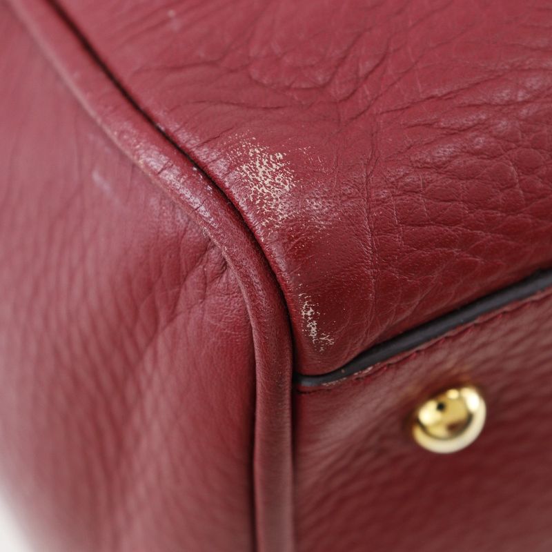 Loewe 2WAY Shoulder PIEL Vacuna Cowhide 318.32c86 Leather Red Ladies Handbag