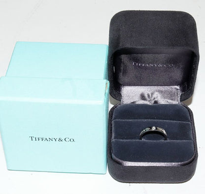 Tiffany & Co Ring Pt950 Diamond 3P (007ct) T&CO Band Ring With Flat Band Ring