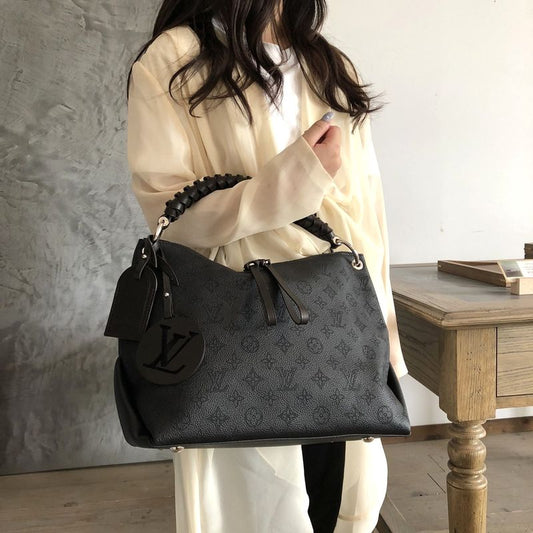 Louis Vuitton Beauvre Hobo M56073 Shoulder Bag With Charm Monogram Mahina Black