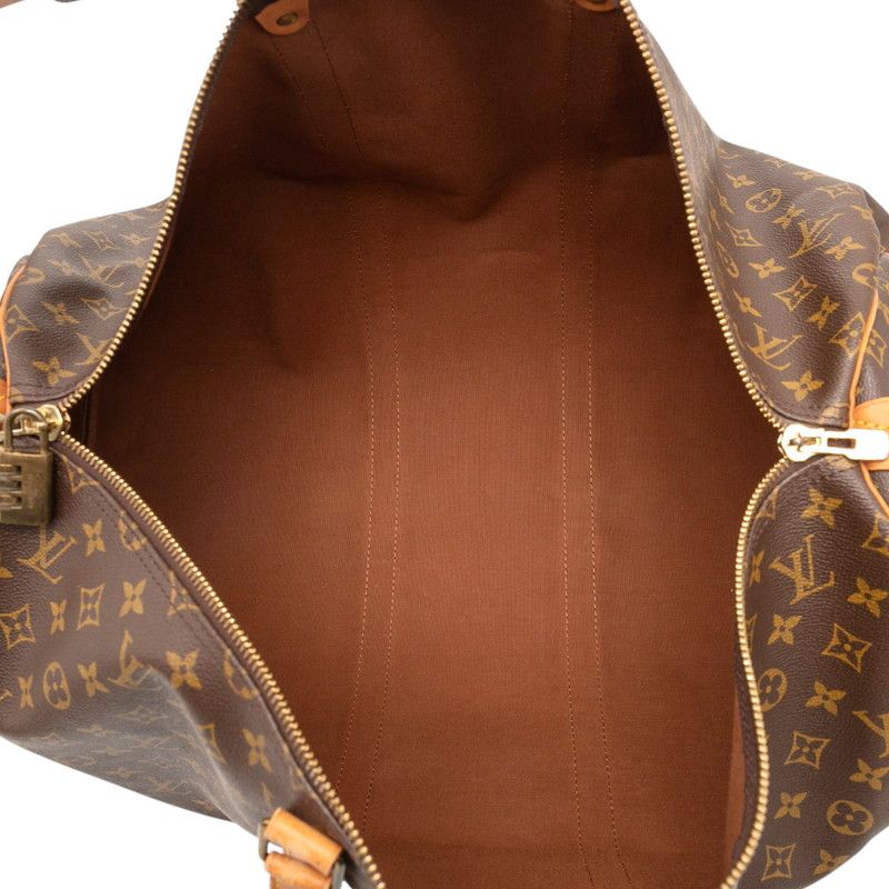Louis Vuitton Monogram Keepall 55 Boston Bag Travel Bag M41424 Brown PVC