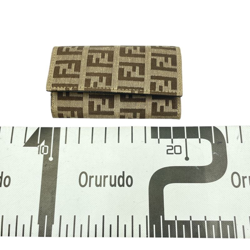 Fendi FF Pattern Key Case Leather Engraved Blawan