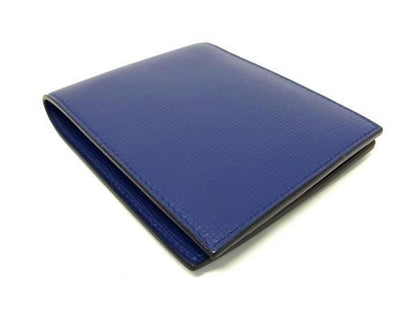 Cartier Diamond Leather Bifold Wallet Card Holder Navy Ax3846