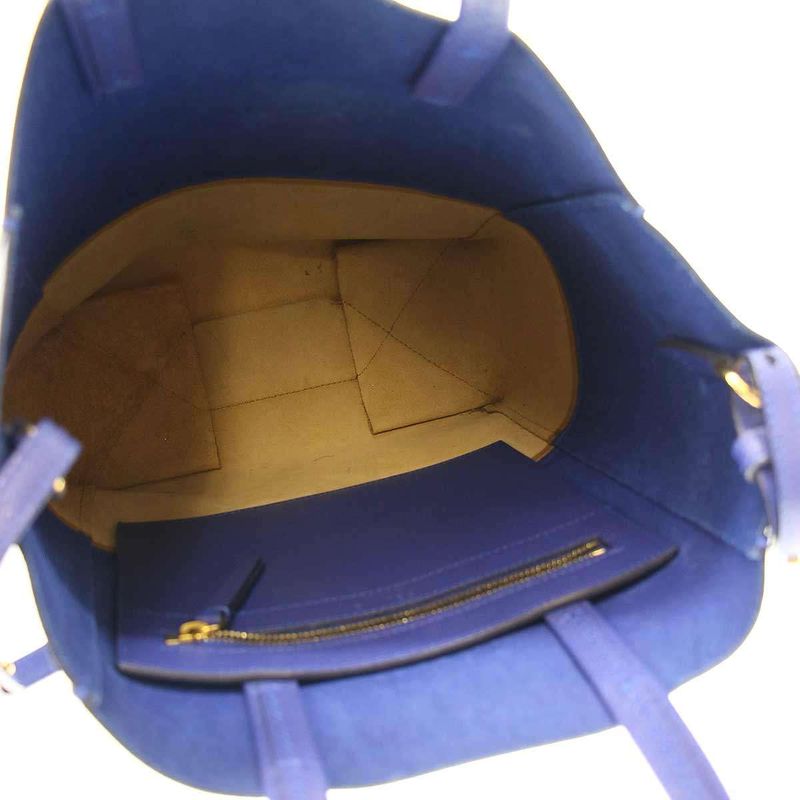 Celine Vertical Cabas Small Bicolor 2-Way Tote Bag Blue and Camel