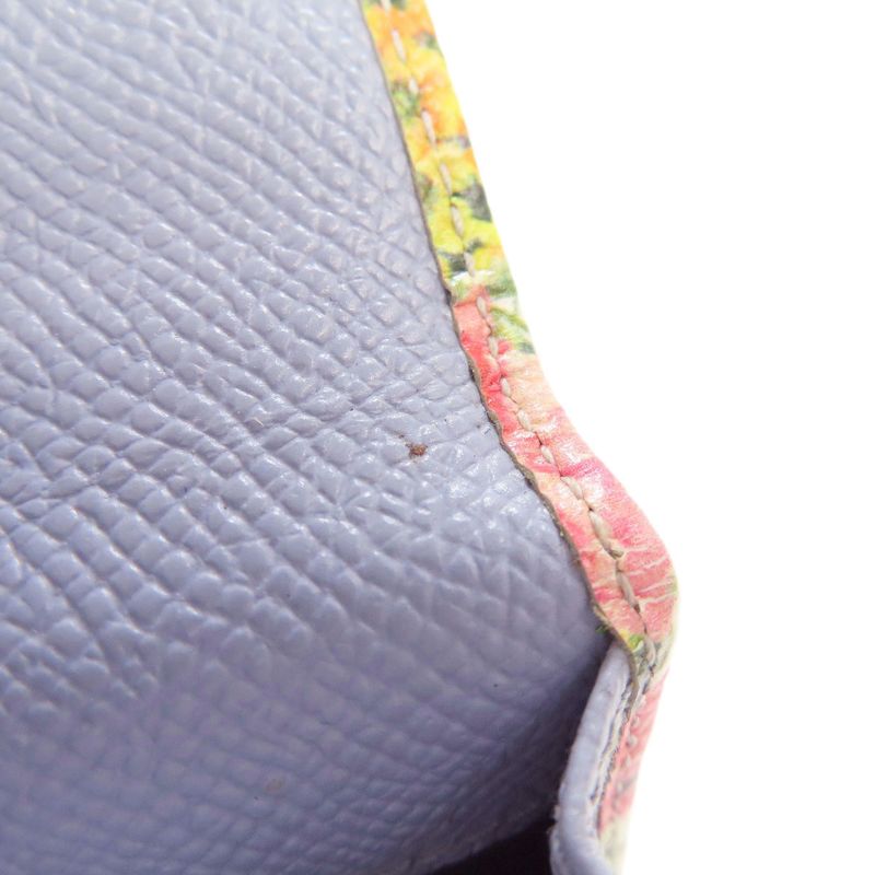 Christian DIOR Flower Card Case Leather Women