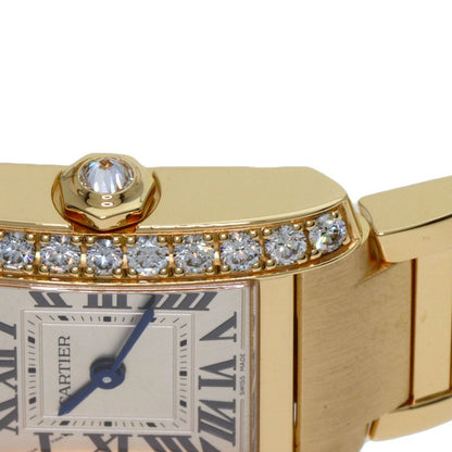 Cartier Wjta0039 Tank Francaise SM Diamond Wristwatch 18K Yellow Gold Diamonds