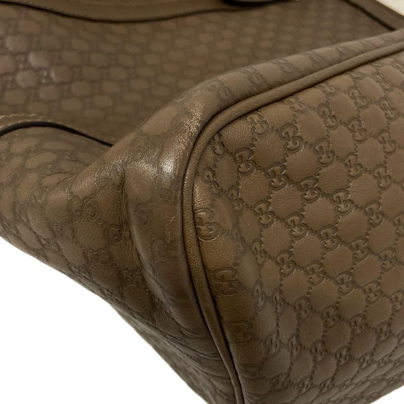 Gucci Handbag Nice/micro Guccissima 322231 Dark Brown Mini Boston Leather