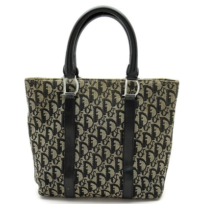 Dior Trotter Handbag Canvas Leather Women's Handbag Navy Excellent Condition