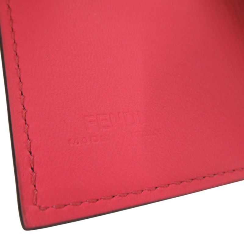 Fendi Baguette Micro Trifold Wallet 8m0395 Leather Pink 1780 Fendi