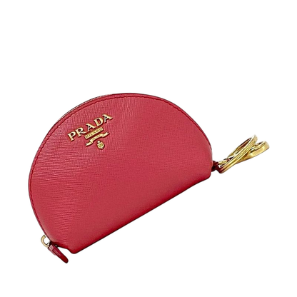 Prada Coin Case Pink 1m1218 Excellent Condition Saffiano Leather Preowned