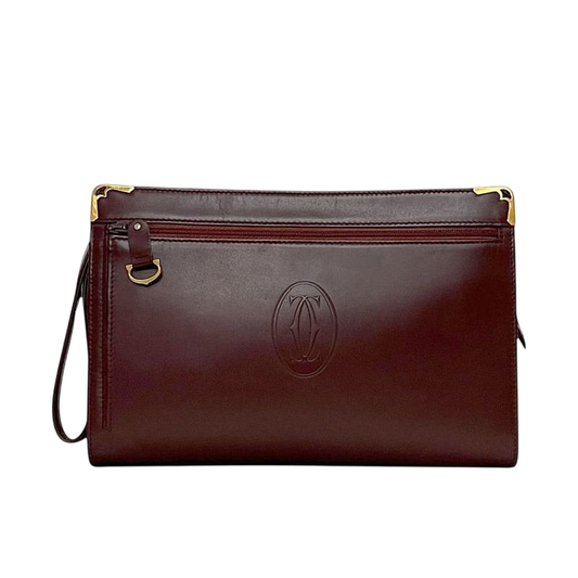 Cartier Second Bag Bordeaux Must Excellent Condition Leather Preowned