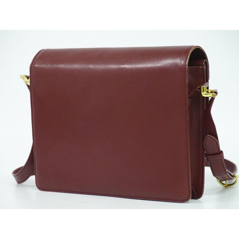 Cartier Must Line Shoulder Bag Leather Bordeaux — view 2