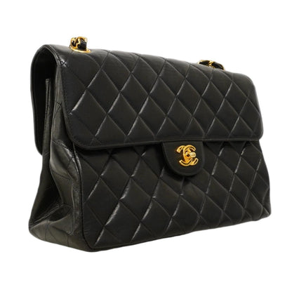 Chanel Shoulder Bag Quilted Face Lambskin Black Gold — view 2