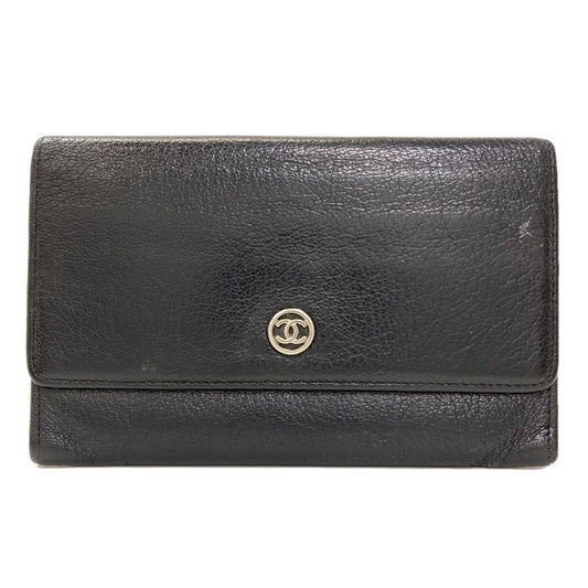 Chanel CC Logo Silver Wallet Calfskin