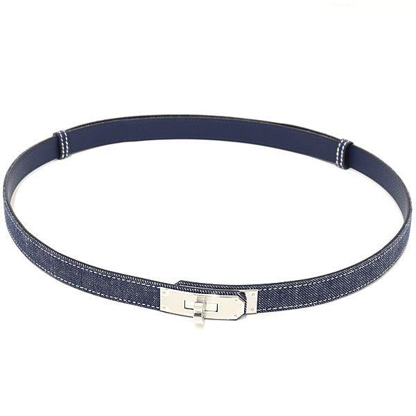 Hermes Belt Kelly Jean 18 PM Epson Denim Blue Series Silver Hardware
