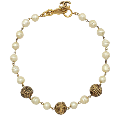 Chanel Faux Pearl Ball Necklace