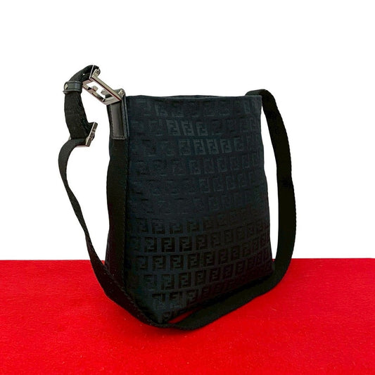 Fendi Zucchino FF Logo Pattern Canvas Nylon Shoulder Bag Tote