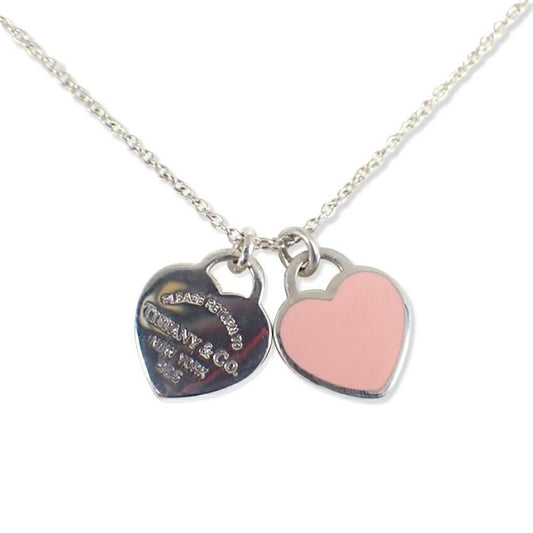 Tiffany & Co 925 Pink Return to Double Tag Necklace