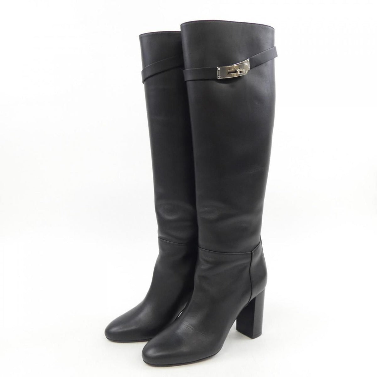 Hermes Long Boots Leather Black — view 3