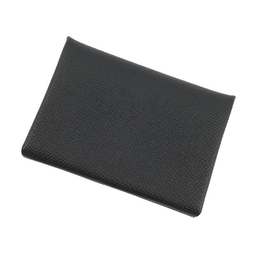 Hermes Coin Case Calvi Duo Black Silver Epsom Wallet