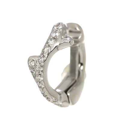 Dior Diamond Earrings 18k WG White Gold 750 One Side Only Single CD Clip on