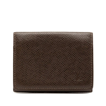 Louis Vuitton Taiga Anvelop Carte de Visite Grizzly Dark Brown Leather