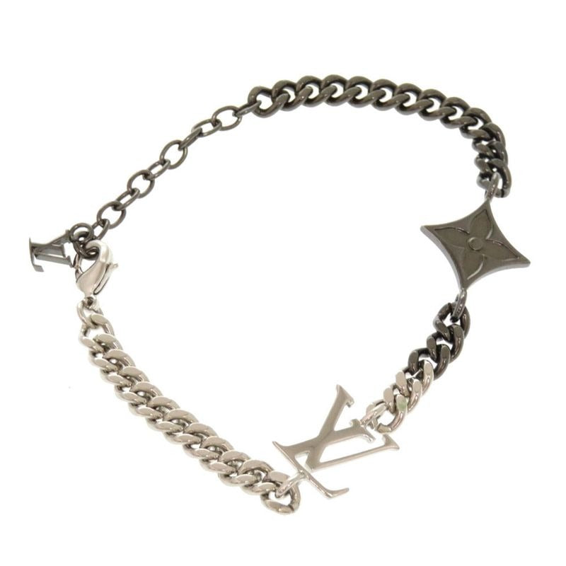 Louis Vuitton Instinct Logo Silver Black Bracelet Accessories 0416