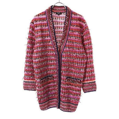 Chanel 22 a Silk Blend Alpaca Mohair Knit Cardigan Pink 36