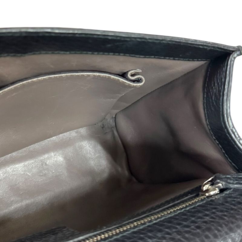 Gucci Studded Bamboo Shoulder Bag Leather 387611 Black Ladies Gucci