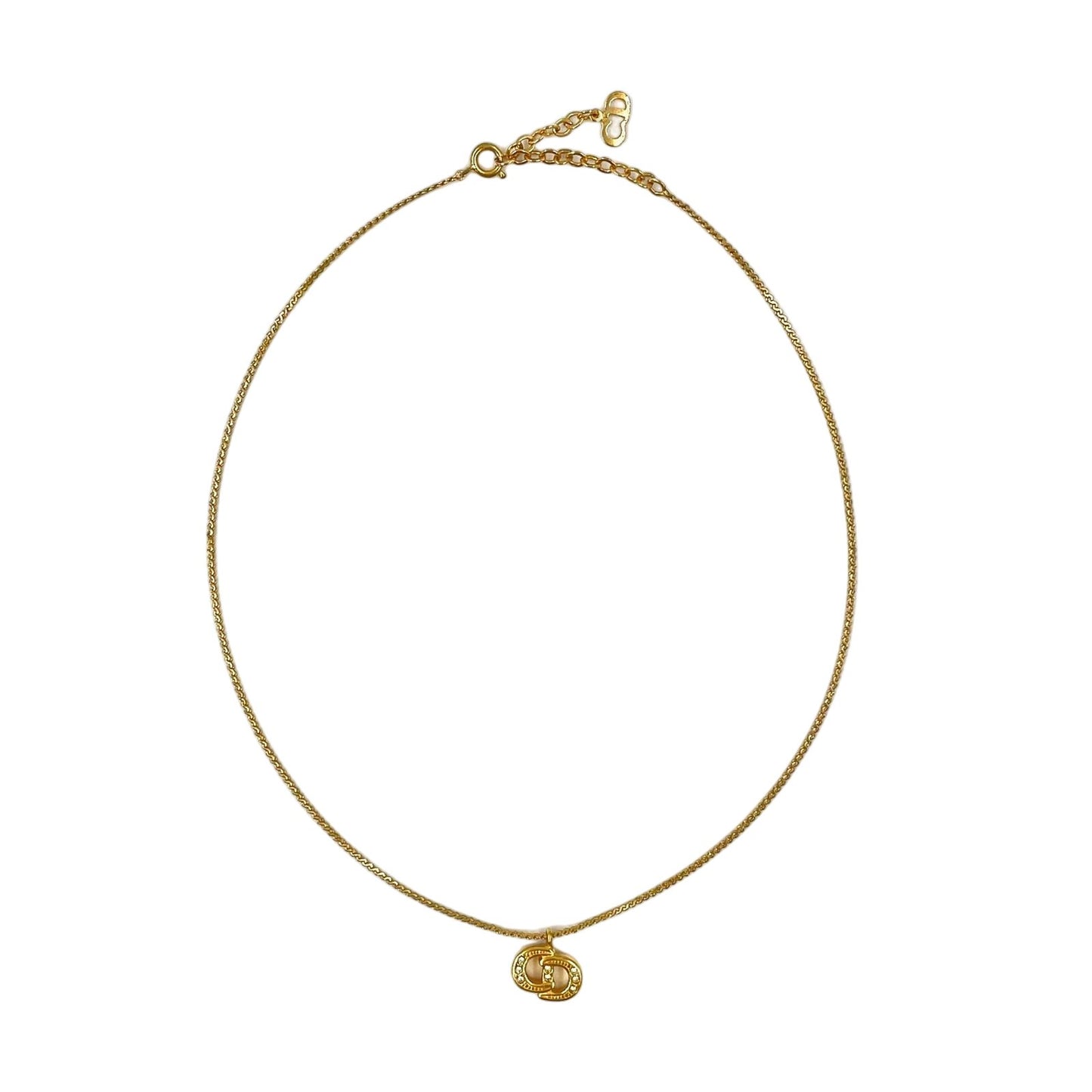 Dior Cdlogo Line Stone Gold Necklace