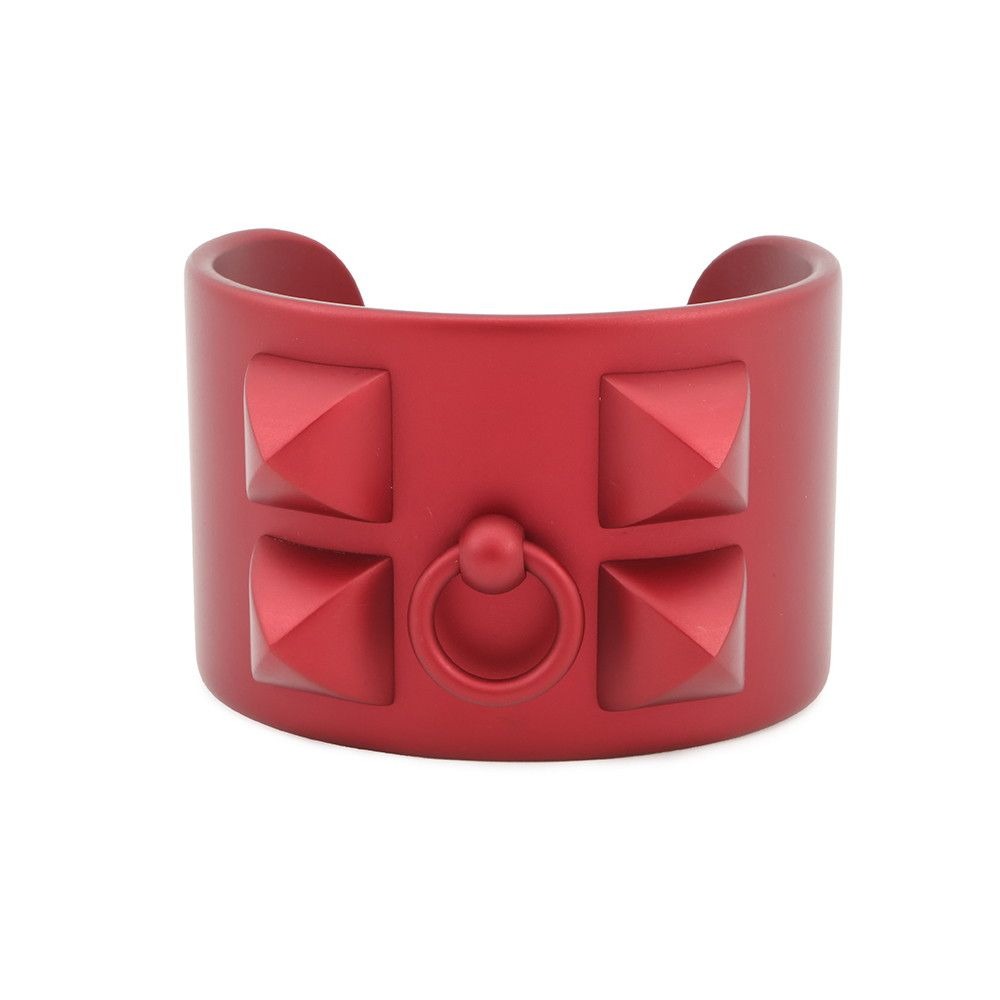 Hermes Bracelet Collier de Chien Red Sunset Aluminum S Matte Metal