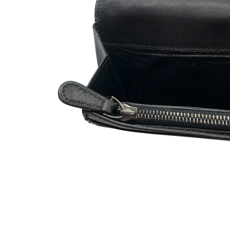 3199 Bottega Veneta Long Wallet 156819 Black Preowned Men's Folded Wallet