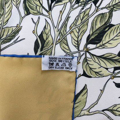 Hermes Carre 90 Scarf AU Coeur Des Bois in the Forest 100% Silk Yellow — view 11