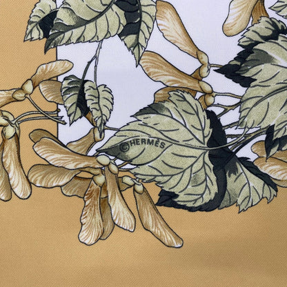 Hermes Carre 90 Scarf AU Coeur Des Bois in the Forest 100% Silk Yellow — view 10