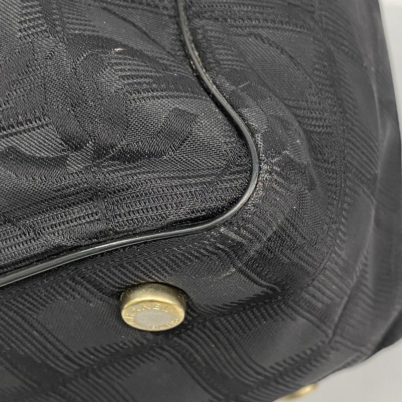 Chanel Tote New Travel Nylon Black Chien Pan Gold Hardware Women's