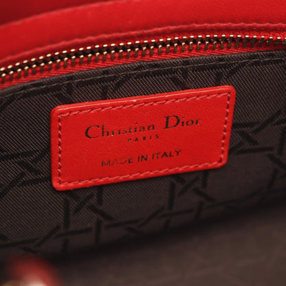 Dior Handbag Lady Dior MY Abcdior Small Cannage 2-Way Red Leather My Tote — view 4