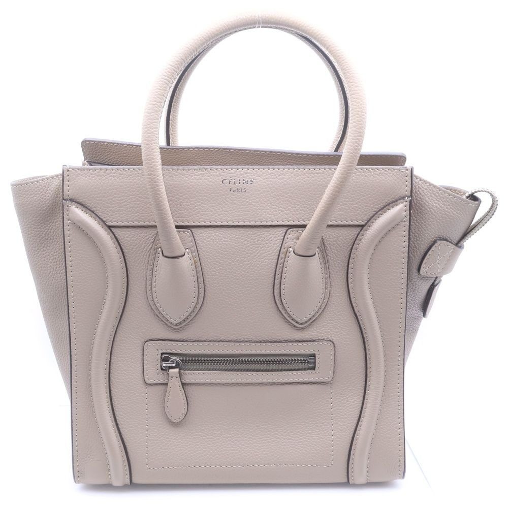 Celine Luggage Micro Beige Leather Handbag