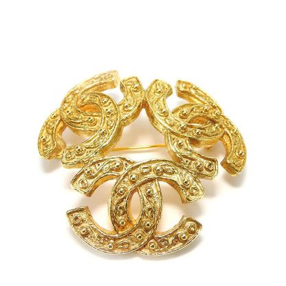 Chanel Brooch Metal Gold Triple Coco Mark Plated Ladies Women Chanel