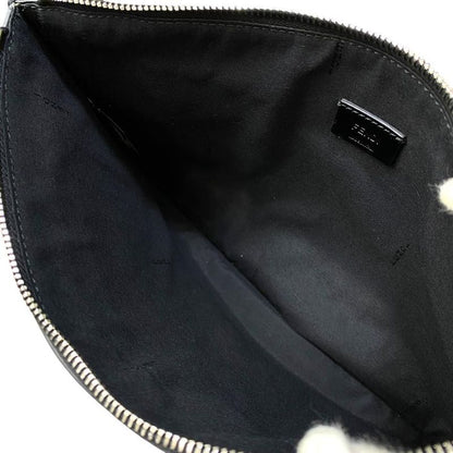 Fendi 7n0078 LOVE Second Bag Clutch Bag Clutch Pochette Leather Black Multicolor