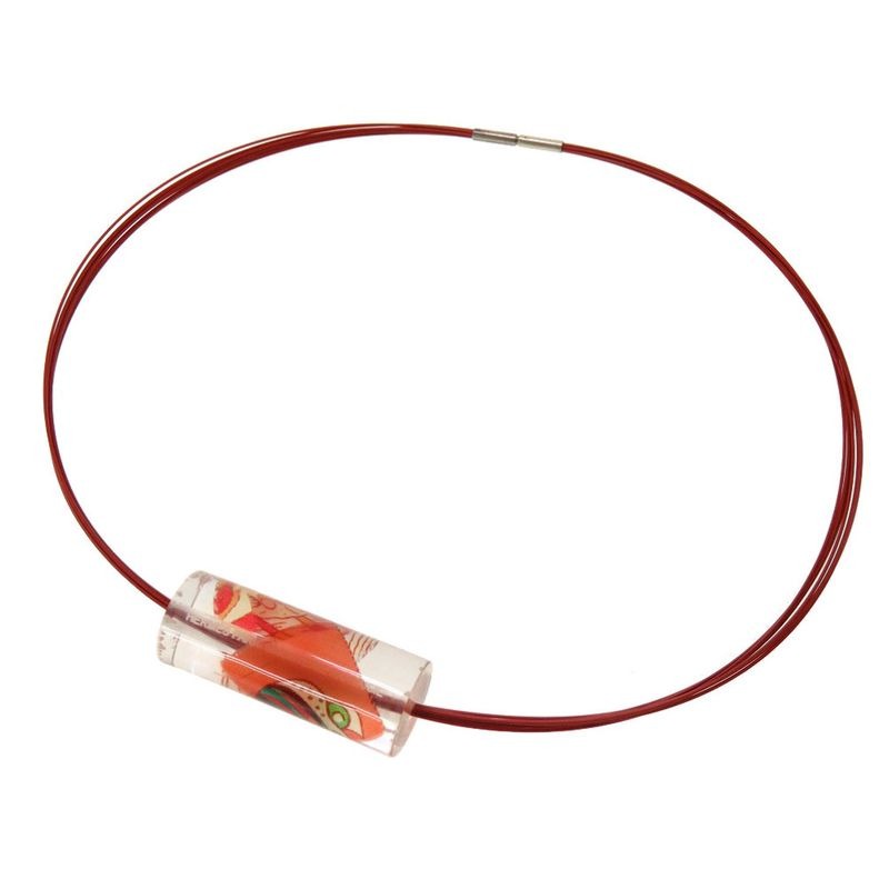 Hermes Licinee Choker Plastic Wire Orange Accessories 0274