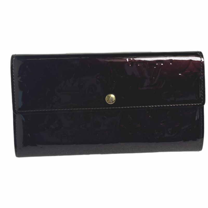 Louis Vuitton M93524 Vernis Portefeuille Sarah Long Wallet With Two-fold Zipper