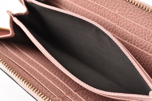 Unused Gucci Long Wallet Petite Marmont Leather Light Pink 449347