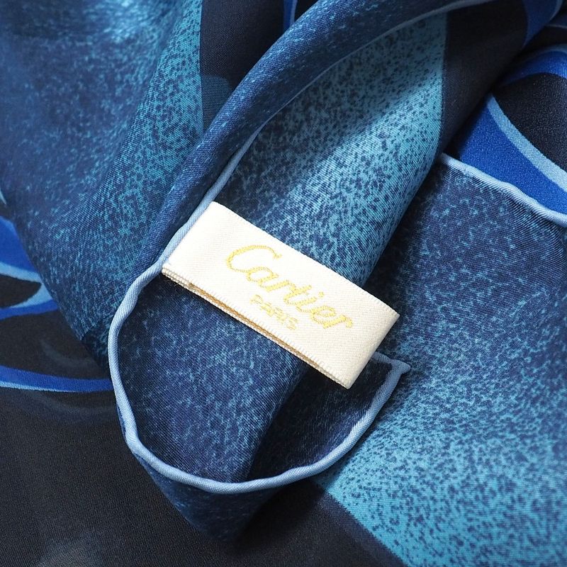 Cartier Scarf Double C Logo All Over Total Silk Large Shawl Scarf 20251015
