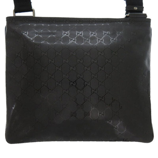 Gucci Imprime 201446 Coated Canvas Leather Black Shoulder Bag Black 1317 Gucci